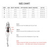 Size chart for Sexy Sling Bikini Swimsuit, including bust, waist, hip measurements in inches.