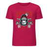 Berry cotton short sleeve T-shirt with AMERICAN LEGEND gorilla graphic print, summer fashion.