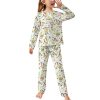 Girl's Pajama Suit in Soft Polyester with Floral Print, Perfect for Comfortable Sleep and Gifting