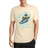 Cream cotton surfing T-shirt with Wild Wave California graphic, summer fashion