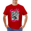 Red cotton men's Fearless Tiger graphic T-shirt. collection. Pure cotton comfort.