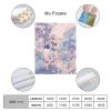 Canvas print art, woman in pink coat walking in a dreamy forest, unframed option available.