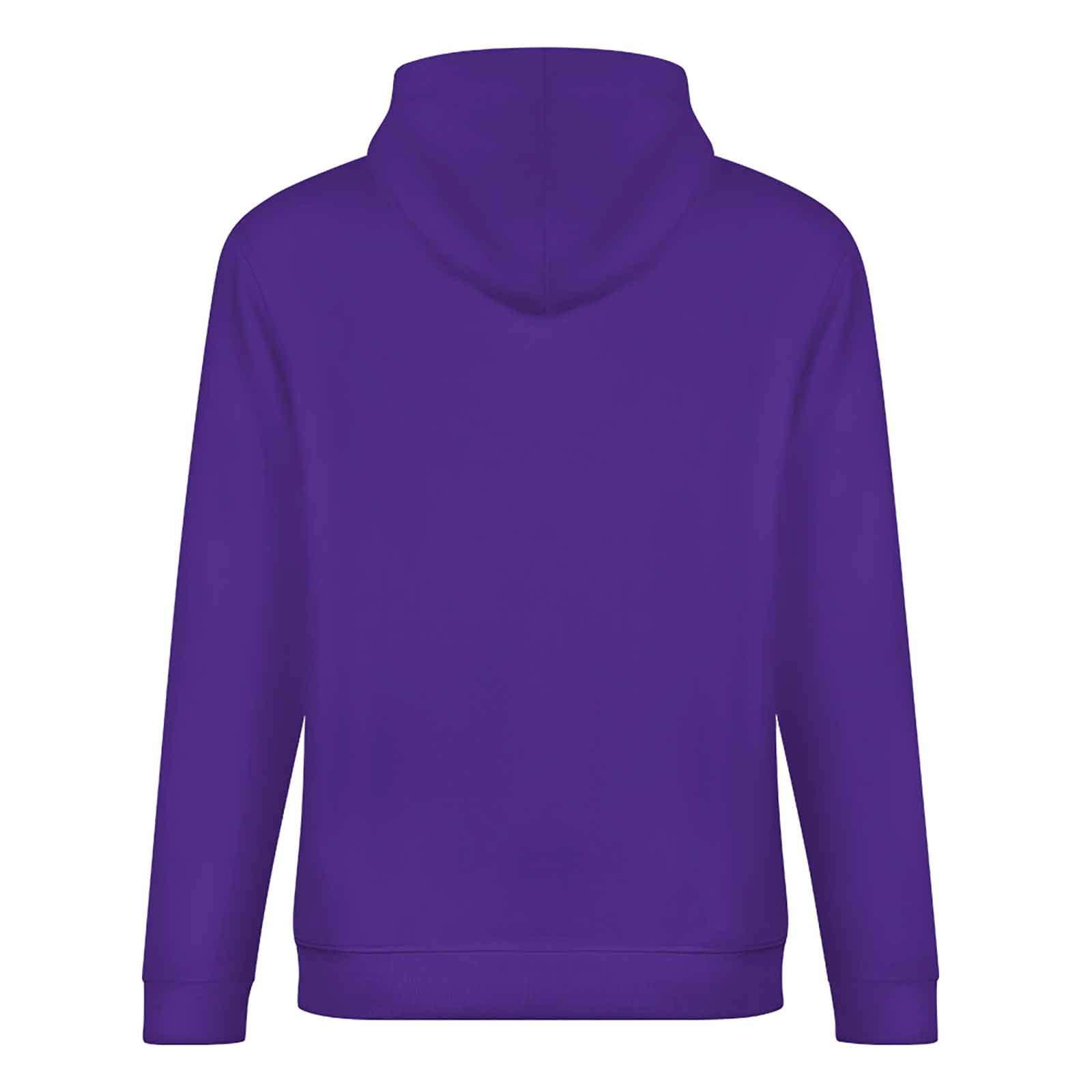 Purple cotton hoodie, loose fit, suitable for daily wear, available in multiple colors.