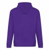 Purple cotton hoodie, loose fit, suitable for daily wear, available in multiple colors.