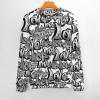 Black and white patterned men's crew neck sweater, perfect winter wear.