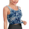 Blue tie-dye sports bra for women, comfortable and breathable for yoga and fitness.