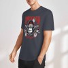 Navy blue cotton T-shirt with 'AMERICAN LEGEND' gorilla graphic print, summer fashion.