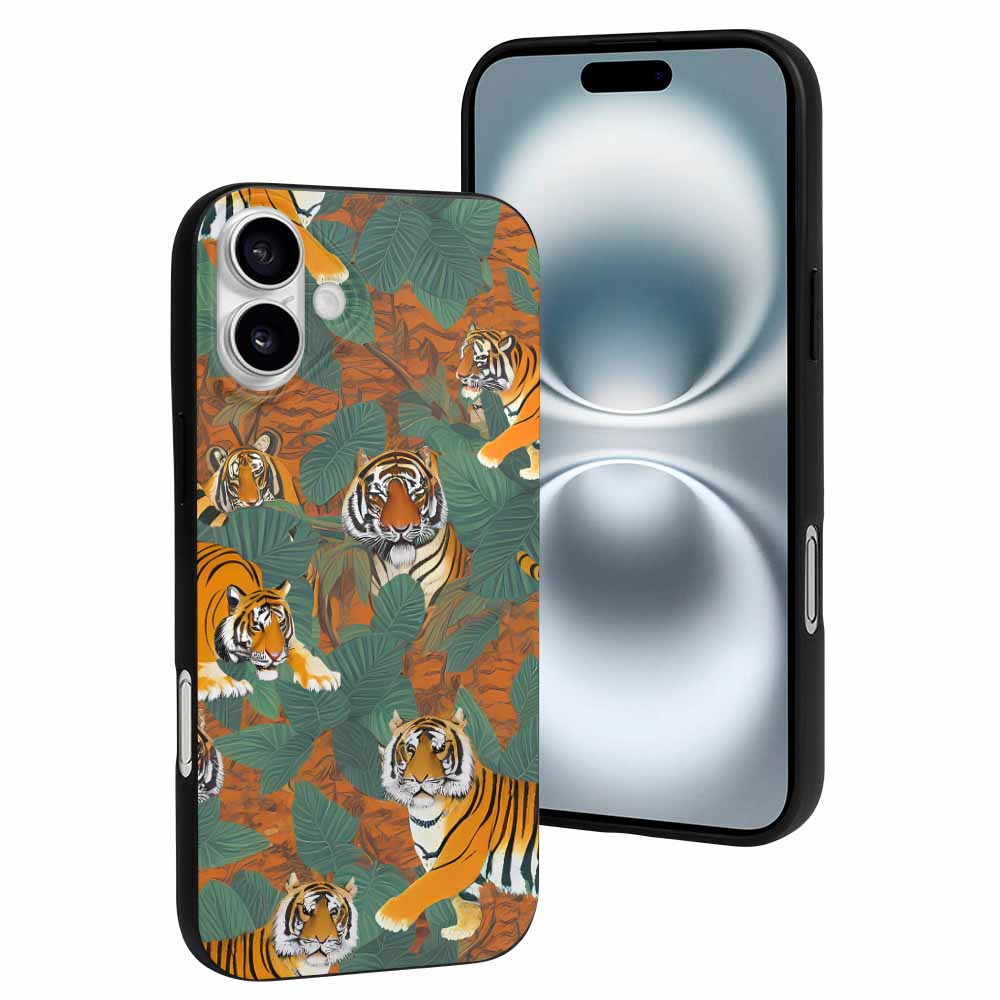 iPhone 16 Series Case with Tiger Pattern, Protective TPU Phone Cover