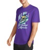 Purple cotton T-shirt with Wild Wave California surfing design, summer fashion.