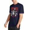 Navy cotton short-sleeved T-shirt with "AMERICAN LEGEND" gorilla graphic print, summer fashion