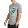 Gray cotton short-sleeved surfing T-shirt with California Dreams graphic, summer fashion