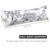 Extra long pillow case with blue and white print, Full body support, polyester material, sofa or bed decor