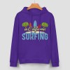 Purple cotton California Surfing hoodie, loose fit, suitable for daily wear.