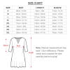 Size chart for 7-point sleeve dress, showing bust, length, sleeve measurements. Features V-neck.