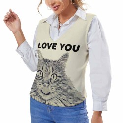 Women's Long Sleeve Button Knit Vest