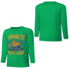 Green pure cotton long sleeve T-shirt with ASMOOTH ARE MADE OF SOULFULLY graphic, casual wear.