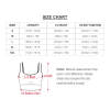 Size chart for Ladies Casual Slim Short Tank Top, with measurements for length, bust, and bottom hem.