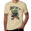 Cream Men's 'Just Do It' T-shirt with baseball cartoon design, cotton fabric.