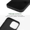 iPhone 13 black TPU case with precise cutouts for easy access, supporting wireless charging