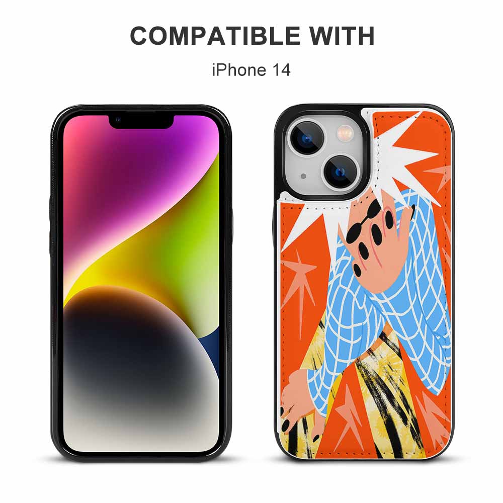 iPhone 14 case, artistic design, compatible, drop resistant.