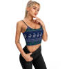 Navy camisole with unique pattern. Women's stylish and comfortable camisole.