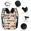 Schoolbag set with cute dog pattern, front pocket, side pockets and durable materials.
