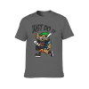 Dark gray men's cotton 'Just Do It' T-shirt with baseball cartoon graphic.