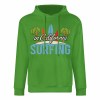 Green cotton California Surfing hoodie, loose fit, suitable for daily wear.