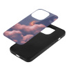 iPhone 14 glass case with cloud and moon design, glass + TPU material, stylish and protective.