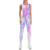 Colorful ladies yoga bodysuit, sleeveless, sweat-absorbent, and streamlined design for sports and fitness.