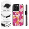 iPhone 15 case with heart pattern and card slot, TPU leather, full protection.