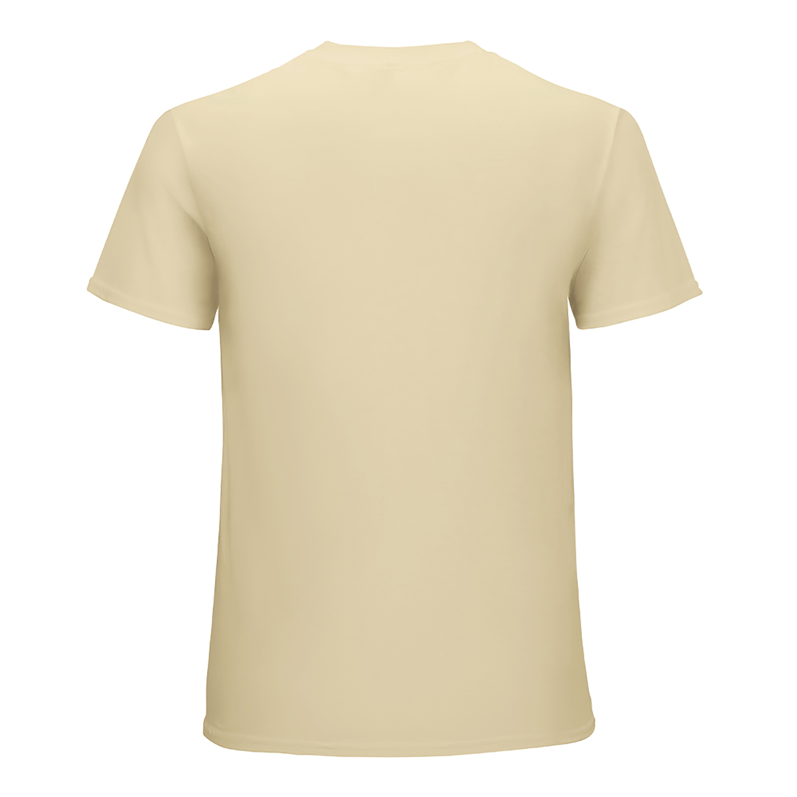 Beige Men's 100% Cotton T-shirt - Back View
