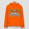 Orange cotton California Surfing hoodie, loose fit, suitable for daily wear.
