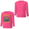 Pink pure cotton long sleeve T-shirt with A SMOOTH SHAKER graphic design for casual wear.