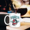 White ceramic SANGRIA mug, coffee being poured, perfect for cafe and home use.