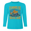 Turquoise pure cotton long-sleeved T-shirt featuring ASMOOTH ARE MADE OF SOULFULLY graphic.
