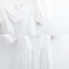 White Sweetheart Dress, short sleeves, polyester fabric. Perfect for casual wear from Inkedjoy.