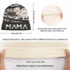 Polyester knitted hat with "MAMA" text design, providing comfortable fit for various head sizes, perfect for winter wear.