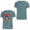 Teal pure cotton short-sleeved T-shirt with "AMERICAN LEGEND" gorilla graphic print