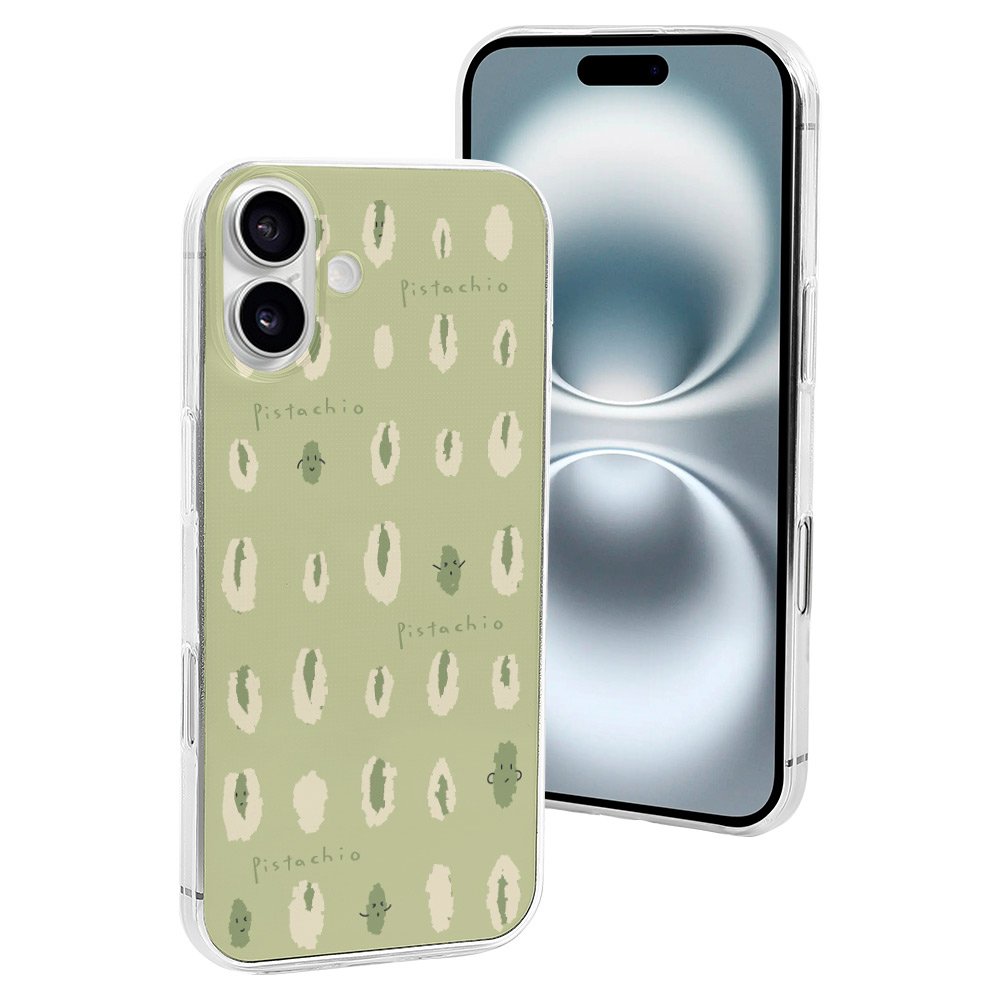 iPhone 16 Series olive green TPU case with white abstract pattern, protective cover