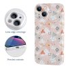 iPhone 13 PC plastic case, white & pink geometric pattern, precise cutouts, full edge coverage, phone protection.