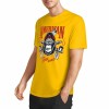 Yellow cotton short-sleeved T-shirt with AMERICAN LEGEND gorilla graphic print, summer fashion.