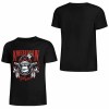 Black cotton short-sleeved T-shirt with American Legend gorilla print, summer fashion.