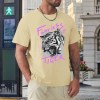 Yellow cotton men's 'Fearless Tiger' graphic T-shirt, front and back print, collection
