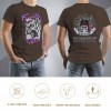 Brown cotton men's 'Fearless Tiger' graphic tee, front and back print, pure cotton comfort.