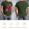 Men's green cotton t-shirt with red monster graphic print | Inkedjoy