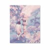 Canvas print art, woman walking in pink forest, available unframed or framed