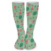 Green watermelon pattern breathable stockings for comfort and style.