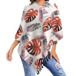 Knitted Cape With Fringed Edge