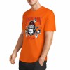 Orange pure cotton short sleeve T-shirt with "AMERICAN LEGEND" gorilla graphic print for summer